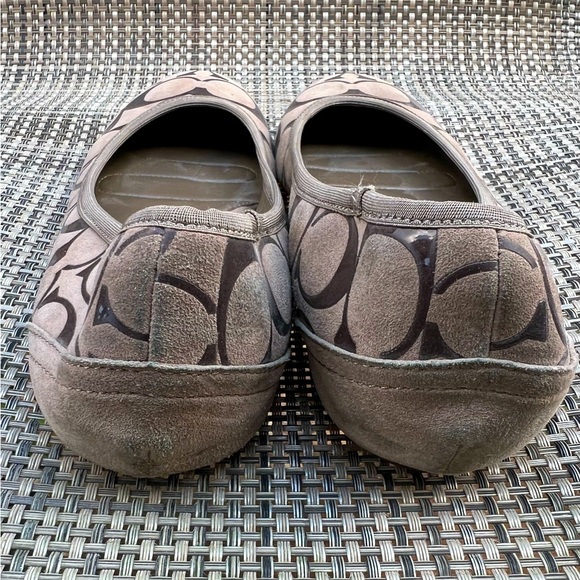 Coach ballet flats size 7.5 Ladies, signature fabric suede/leather - Picture 5 of 6